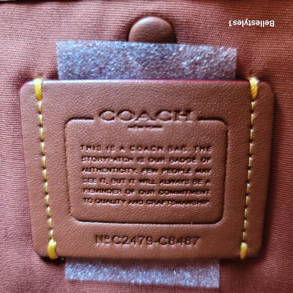 COACH Chaise Signature Canvas & Leather Crossbody Bag-Tan Rust color - Picture 15 of 16